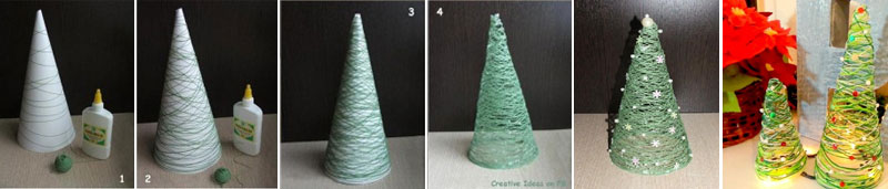DIY arbol navidad de hilo